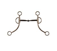 Morso western in inox snodato ad aste lunghe, imboccatura in ferro nero e rame P