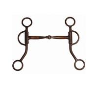 Morso western snodato in ferro nero imboccatura con inserti rame e aste corte Po