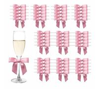 MORSUNBELA 50 Fiocchi Regalo per Fiocchi, Piccoli Fiocchi, Decorazione per Confezioni Regalo, Decorazione Natalizia, Rosa Antico