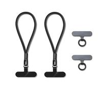 MORSUNBELA Cordino cellulare, Nero cordino per telefono cellulare catena per cellulare Universale catena telefonica Laccetto per cellulare da polso, 2 pezzi laccio per cellulare