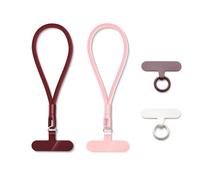 MORSUNBELA cordino per cellulare da polso, laccetto per cellulare, universale cordino telefono, cinturino per cellulare, catena per cellulare, rosso e rosa