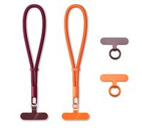 MORSUNBELA cordino per cellulare, laccetto per cellulare, laccetti da polso per il cellulare, regolabili universale cordino, catena corta, per custodia del telefono, rosso & arancione