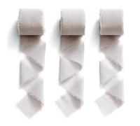 MORSUNBELA Nastro in chiffon grigio chiaro, 3,8 m x 19,2 m, nastro decorativo per matrimonio, festa del Ringraziamento, regalo di compleanno
