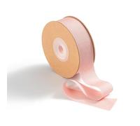 MORSUNBELA Nastro in Chiffon per Confezioni Regalo Nastri Largo Nastro per Inviti di Nozze Compleanno Bouquet da Sposa Decorazioni 2,5 cm x 24 m Rosa