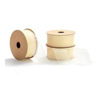 MORSUNBELA Nastro in organza beige, nastro decorativo per matrimonio, 25 mm x 9 m, colore crema