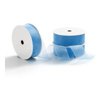 MORSUNBELA Nastro in organza, blu, per regali, in organza, azzurro, per matrimonio, decorazione in seta, 25 mm x 9 m