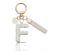 MORSUNBELA Portachiavi Ragazza Portachiavi Lettera Portachiavi Glitter Strass Portachiavi Donna, Portachiavi con Alfabeto F