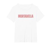 Mortadella | Ironia Grafica Italiana Maglietta, Donna Plus-Size, Bianco, 6X