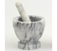 Mortaio a Vaso in Marmo Bianco Pestello White Marble Classic Mortar Home 10x10cm