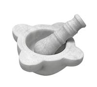 Mortaio Classico Pestello in Marmo Bianco Carrara Mortar Design Home Art Ø 10cm