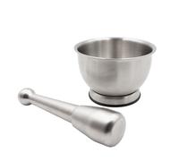 Mortaio con Pestello in acciaio Inox da 12 Cm Utensile Cucina e Barman 8004