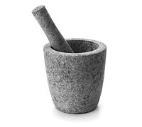 Mortaio con pestello in granito, 12 x 12 cm, colore: grigio