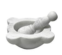 Mortaio con Pestello in Marmo Bianco Carrara Marble Mortar Design Home Ø 15cm
