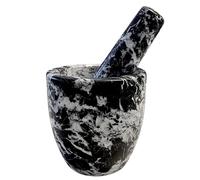 Mortaio con Pestello in Marmo Nero Aquitania Mortar Design Home Ø 12cm