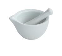 Mortaio con Pestello Mortaio e pestello in porcellana for spezie, aglio, erbe, smerigliatrice, miscelatore, ciotola for macinare, frantoio, set di utensili da cucina for ristoranti(White M)