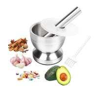 Mortaio con pestello, Piccolo mortaio in acciaio inox per aglio, Pestello e mortaio multiuso antiscivolo per tritare erbe, pillole e spezie da cucina, 250ml