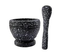 Mortaio con Pestello Set for macinare spezie, mortaio e pestello schiaccia aglio portatile multiuso Trita manuale for salsa di noci zenzero(With granite pattern)