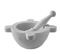 Mortaio Cucina Marmo Bianco e Pestello White Marble Mortar Handmade 7cm
