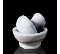 Mortaio da Cucina in Marmo Bianco con Pestello White Italian Marble Mortar 10cm