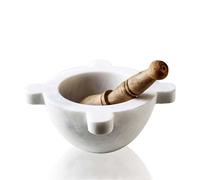 Mortaio da Cucina in Marmo Bianco con Pestello White Marble Mortar Design 14cm