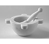 Mortaio da Cucina Marmo Bianco con Pestello White Marble Mortar Kitchen 14cm