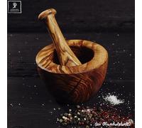 Mortaio E Pestello Di Ulivo Bordo Liscio Regalo Stoessel Mediterraneo 16cm