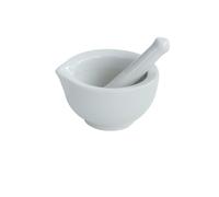 Mortaio E Pestello Mortaio e pestello in porcellana for spezie, aglio, erbe, smerigliatrice, miscelatore, ciotola for macinare, frantoio, set di utensili da cucina for ristoranti(White mini)