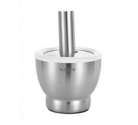 Mortaio E Pestello per Aglio Frantumatore Pressa Tritatore Macina in Acciaio Inox 304 con Coperchio Anti-schizzi E Base Antiscivolo Precisione Manuale, size to 1, Tamburo