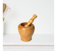 Mortaio in legno da cucina e pestello Aglio Pressa per le noci da chutney
