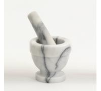 Mortaio in Marmo Italiano Bianco Pestello White Marble Mortar Pestle Home 8x8cm