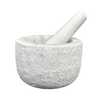 Mortaio Marmo Bianco Carrara Martellato Pestello in Marmo Mortar Home Art Ø 14cm