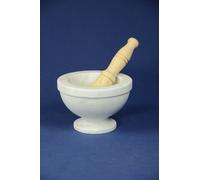 Mortaio marmo Carrara "Bergamasco" 18 cm pestello legno.Marble mortar