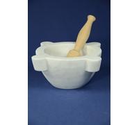 Mortaio marmo Carrara,pestello legno Faggio.Marble mortar beechwood pestle 24cm