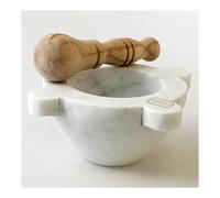 Mortaio Marmo In con pestello legno Bianco