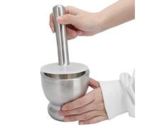 Mortaio Pestello in Acciaio Inox Pressa Aglio Tritatutto Spice Grinder Crusher con Coperchio per la frantumazione della macinazione