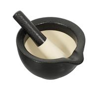 Mortaio Pestello in Ceramica Nero per Macinare Alimenti | Uso Multiplo per Pappe e Verdure, Superficie Resistente All'usura, Formato Compatto, Colore Nero