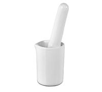 Mortaio profondo e pestello lungo, mini set di frantoi in ceramica, 118,3 ml, per schiacciare pillole dure, compresse, spezie, baccelli, medicinali, ecc., 6 cm, bianco