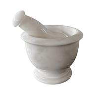 Mortaio Scolpito con Pestello in Marmo Bianco Carrara Marble Mortar Home Ø 10cm