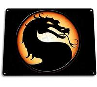 Mortal Kombat Classic Fight Arcade Marquee Game Room Wall Decor Large - 20,3 x 30,5 cm Targa in metallo stagno