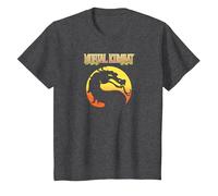 Mortal Kombat Klassic Logo Maglietta, Bambini, Grigio Scuro, 3 Anni