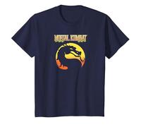 Mortal Kombat Klassic Logo Maglietta, Bambini, Navy, 10 Anni