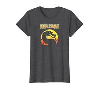 Mortal Kombat Klassic Logo Maglietta, Donna, Grigio Scuro, XL
