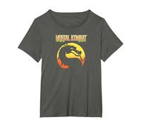 Mortal Kombat Klassic Logo Maglietta, Donna Plus-Size, Asfalto, 5X