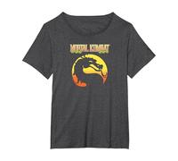 Mortal Kombat Klassic Logo Maglietta, Donna Plus-Size, Grigio Scuro, 3X