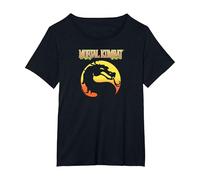Mortal Kombat Klassic Logo Maglietta, Donna Plus-Size, Nero, 3X