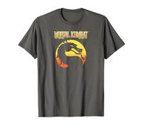 Mortal Kombat Klassic Logo Maglietta, Uomo, Asfalto, 6XL