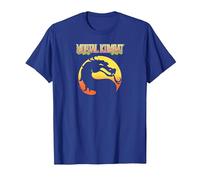 Mortal Kombat Klassic Logo Maglietta, Uomo, Blu Reale, 3XL