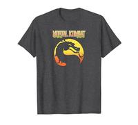 Mortal Kombat Klassic Logo Maglietta, Uomo, Grigio Scuro, 6XL