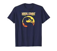 Mortal Kombat Klassic Logo Maglietta, Uomo, Navy, XL