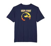Mortal Kombat Klassic Logo Maglietta, Uomo Taglie Grandi, Navy, 3X Tall